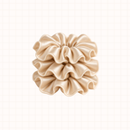 Midi Piped Silk Scrunchies Pack of 3 in Clinical Cream
