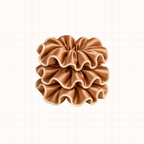 Midi Piped Silk Scrunchies Pack of 3 in Caramel Capsule