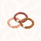 Skinny Silk Scrunchies Pack of 3 in Deep Blush