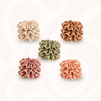 Midi Piped Silk Scrunchies Pack of 3 in Peach Prescription