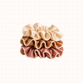 Midi Piped Silk Scrunchies Pack of 3 - Cosy Autumn
