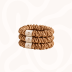 Skinny Silk Scrunchies Pack of 3 in Caramel Capsule