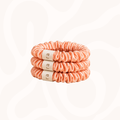 Skinny Silk Scrunchies Pack of 3 in Peach Prescription