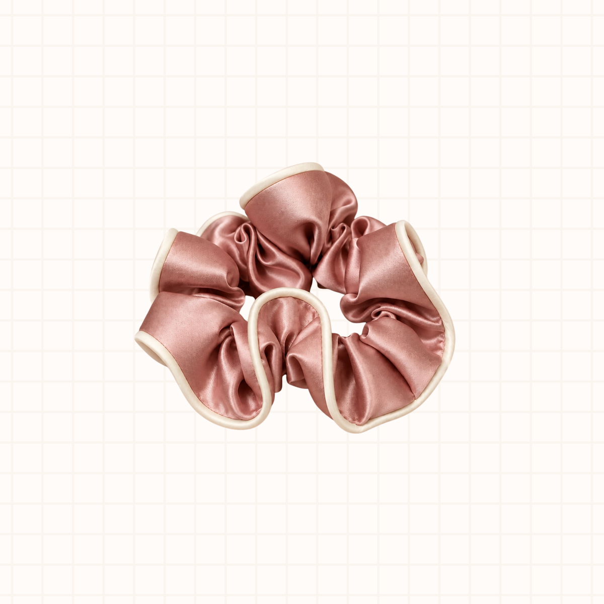 Midi Piped Silk Scrunchie Single in Rose Remedy