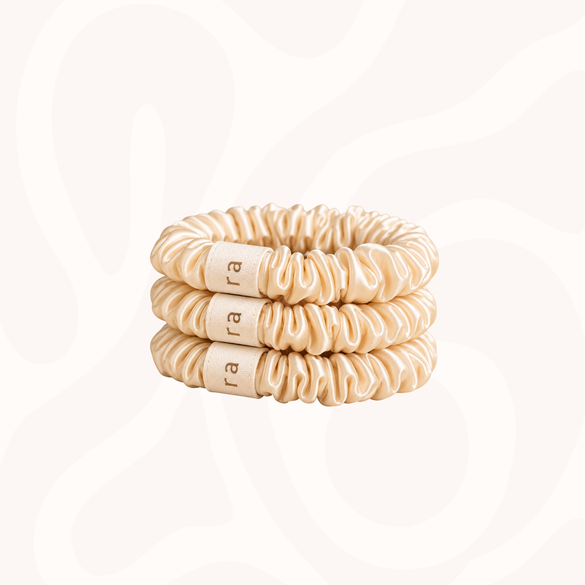 Skinny Silk Scrunchies Pack of 3  in Clinical Cream